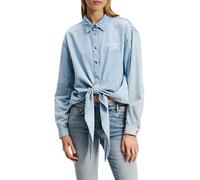 Karl Lagerfeld Jeans Femme Chemise Cheveux en Jean Coupe Régulière, Bleu, M