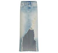Karl Lagerfeld Jeans Femme Denim Destr Maxi Skirt Tinted Washed Blue S