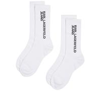 Karl Lagerfeld Jeans Femme Essential Logo Socks Set (2 Pack) White 42/46