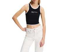 Karl Lagerfeld Jeans Outline Logo Top T-Shirt, Noir, S Femmes