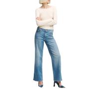 Karl Lagerfeld Jeans Femme Mid Rise Relaxed Denim W/ Slit Washed Mid Blue 2630