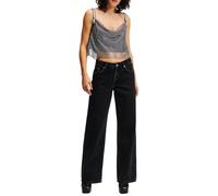 Karl Lagerfeld Jeans Femme Mid Rise Relaxed Denim Washed Black Od Black 2730