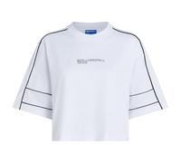 Karl Lagerfeld Jeans Femme Relaxed Cropped Piping T-Shirt White L