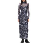 Karl Lagerfeld Jeans Femme Robe À Imprimé Lumières en Maille À Manches Longues Coupe Moulante, Multicolore, M