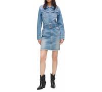 KARL LAGERFELD JEANS, Femme, Robe en Jean Ceinturée, Coupe Régulière, Bleu, S