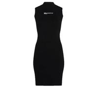 Karl Lagerfeld Jeans Femme Robe en Maille sans Manches À Col Montant Coupe Moulante, Noir, XL