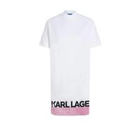 KARL LAGERFELD JEANS, Femme, Robe T-Shirt À Logo, Coupe Régulière, Blanc, L