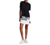 KARL LAGERFELD JEANS Femme Robe T-Shirt À Logo Coupe Régulière, Noir, L