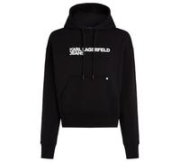 Karl Lagerfeld Jeans Regular Logo Hoodie Sweat-Shirt à Capuche, Noir, S Femme