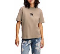 KARL LAGERFELD JEANS, Femme, T-Shirt À Manches Courtes avec Logo K, Coupe Régulière, Désert Taupe, L