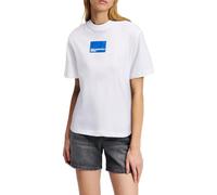KARL LAGERFELD JEANS Regular Short Sleeve Box Logo Tee T-Shirt, Blanc, M Femmes