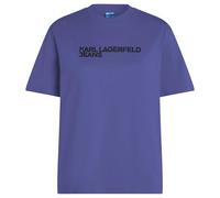 Karl Lagerfeld Jeans, Femme, T-Shirt À Manches Courtes Et Logo Essentiel, Coupe Classique, Bleu, M