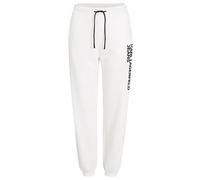 KARL LAGERFELD JEANS Femme Text Logo Slim Sweatpants, Blanc, S Slim EU