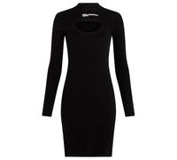Karl Lagerfeld Jeans, Femme, Robe en Maille À Manches Longues avec Logo, Coupe Moulante, Noir, L