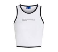 Karl Lagerfeld Jeans Outline Logo Sleeveless Top Blanc S Femme