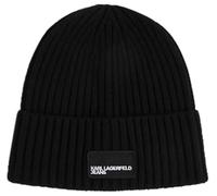 KARL LAGERFELD JEANS Homme Bonnet À Revers Noir, One Size