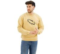 Karl Lagerfeld Jeans Homme Sweat À Logo MultiAnneaux Coupe Régulière, Beige, M