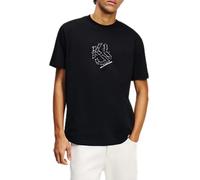 Karl Lagerfeld Jeans, Homme, T-Shibori À Manches Courtes Et Ourlet Incurvé, Coupe Régulière, Noir, L