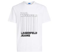 KARL LAGERFELD JEANS Homme T-Shirt À Manches Courtes À CodeBarres Coupe Régulière, Blanc, M