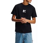 KARL LAGERFELD JEANS Homme T-Shirt À Manches Courtes avec Logo K Coupe Régulière, Noir, L