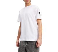 KARL LAGERFELD JEANS Homme T-Shirt À Manches Courtes avec Patch en Caoutchouc Coupe Régulière, Blanc, XL