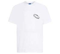 KARL LAGERFELD JEANS Homme T-Shirt À Manches Courtes Et Anneaux Multiples Coupe Régulière, Blanc, S