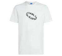 KARL LAGERFELD JEANS Homme T-Shirt Slim À Manches Courtes avec Logo Anneau Coupe Slim, Blanc, M