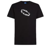 KARL LAGERFELD JEANS Homme T-Shirt Slim À Manches Courtes avec Logo Anneau Coupe Slim, Noir, L