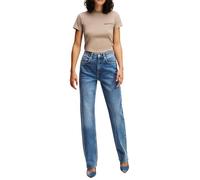 KARL LAGERFELD JEANS KLJ High Rise Straight Denim Jeans, Bleu Moyen Délavé, 27W / 30L Women's