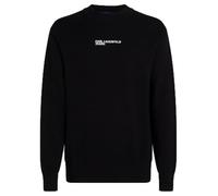 KARL LAGERFELD JEANS, Homme, Pull en Maille avec Logo, Coupe Régulière, Noir, S