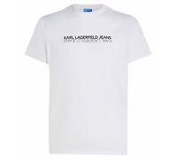 Karl Lagerfeld Jeans, Men's, Short Sleeve Reflection Tee, Slim Fit T-Shirt, Blanc, L Hommes