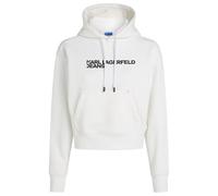 Karl Lagerfeld Jeans Regular Logo Hoodie Sweat-Shirt à Capuche, Blanc, XS Femme