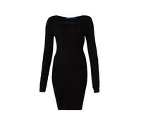 Karl Lagerfeld Jeans, Femme, Robe En Maille À Manches Longues Avec Logo, Coupe Moulante, Noir, L