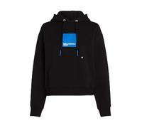 KARL LAGERFELD JEANS, Sweat À Capuche Femme avec Logo Encadré, Coupe Classique, Noir, L
