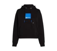 KARL LAGERFELD JEANS, Sweat À Capuche Femme avec Logo Encadré, Coupe Classique, Noir, M