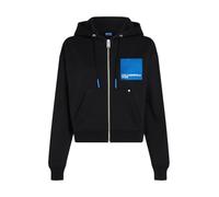 KARL LAGERFELD JEANS, Sweat À Capuche Zippé avec Logo Encadré, Coupe Classique, Noir, Taille L