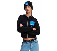 KARL LAGERFELD JEANS, Sweat À Capuche Zippé avec Logo Encadré, Coupe Classique, Noir, Taille L