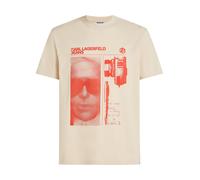 KARL LAGERFELD JEANS T-Shirt beige / rouge orangé, Taille XL