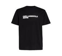 KARL LAGERFELD JEANS, T-Shirt Homme À Manches Courtes avec Logo Essentiel, Coupe Régulière, Noir, L