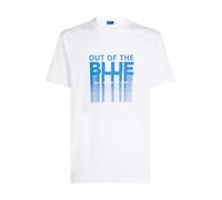 KARL LAGERFELD JEANS T-Shirt 'Out Of The Blue' bleu ciel / blanc, Taille XL