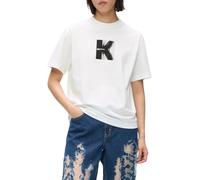 Karl Lagerfeld Jeans, Women's, Short Sleeve K Logo Tee, Regular Fit T-Shirt, Blanc, M Femmes