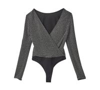 Karl Lagerfeld - Jersey Rinesthone Body - Femme - Tops - Gris - Taille: 38 FR
