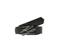 Karl Lagerfeld - K/Autograph Croc-effect Belt - Femme - Accessoires - Noir - Taille: 85 CM