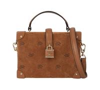 Karl Lagerfeld - K/Autograph Padlock Suede Trunk Bag - Femme - Sacs - Brun - Taille: ONE Size
