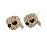 Karl Lagerfeld - K/Ikonik 2.0 Pave Karl Studs - Femme - Accessoires - Jaune - Taille: ONE Size