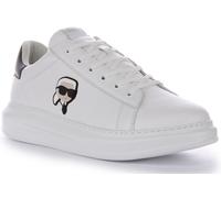 Karl Lagerfeld Kapri Lo Mid Cut Bas Sneakers Hommes Blanc Noir UK 6 - 12