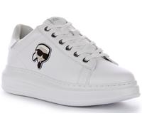Karl Lagerfeld Kapri Lo Mid Cut Low Lacets Femmes Trainer Blanc Argent EU 36-42