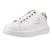 KARL LAGERFELD Kapri Maison Chaussures de sport Blanc avec talon en argent vieilli, blanc, 38 EU