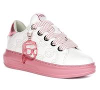 Karl Lagerfeld Kapri Nft Pendt Baskets basses pour femme Logo Detail Low Mid Cut Tla, blanc/rose, 37 EU