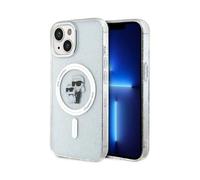 Karl Lagerfeld KLHMP15MHGKCNOT Coque rigide transparente pour iPhone 15 Plus 6,7" Karl&Choupette Paillettes